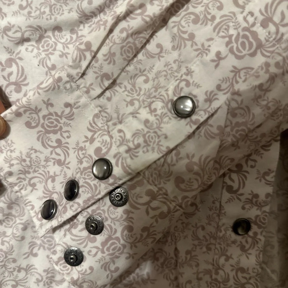 Roper Black and White Casual Button Down Shirt with Embroidery - Picture 6 of 7